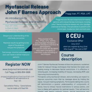Intro to John F. Barnes Myofascial Release and Unwinding -6 CEU’s