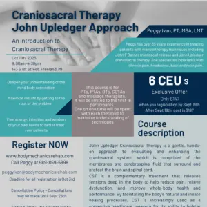 An Introduction to Craniosacral Therapy the John Upledger Approach 6 CEU’s