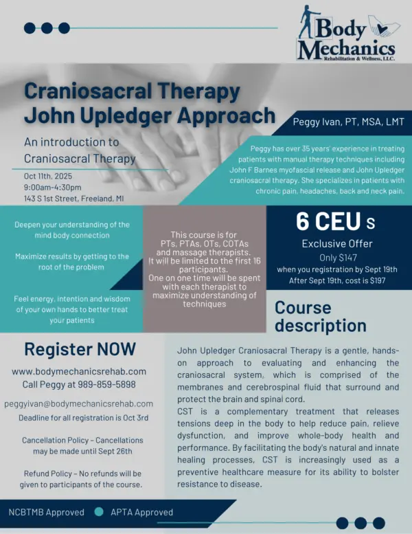 An Introduction to Craniosacral Therapy the John Upledger Approach 6 CEU’s